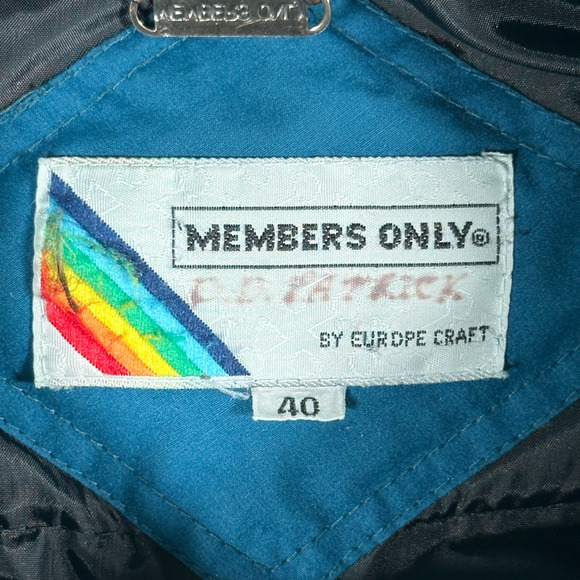 Vintage Members Only Jacket Adult LARGE Green Bomber Down Puffer Race Series 80s - Picture 4 of 13